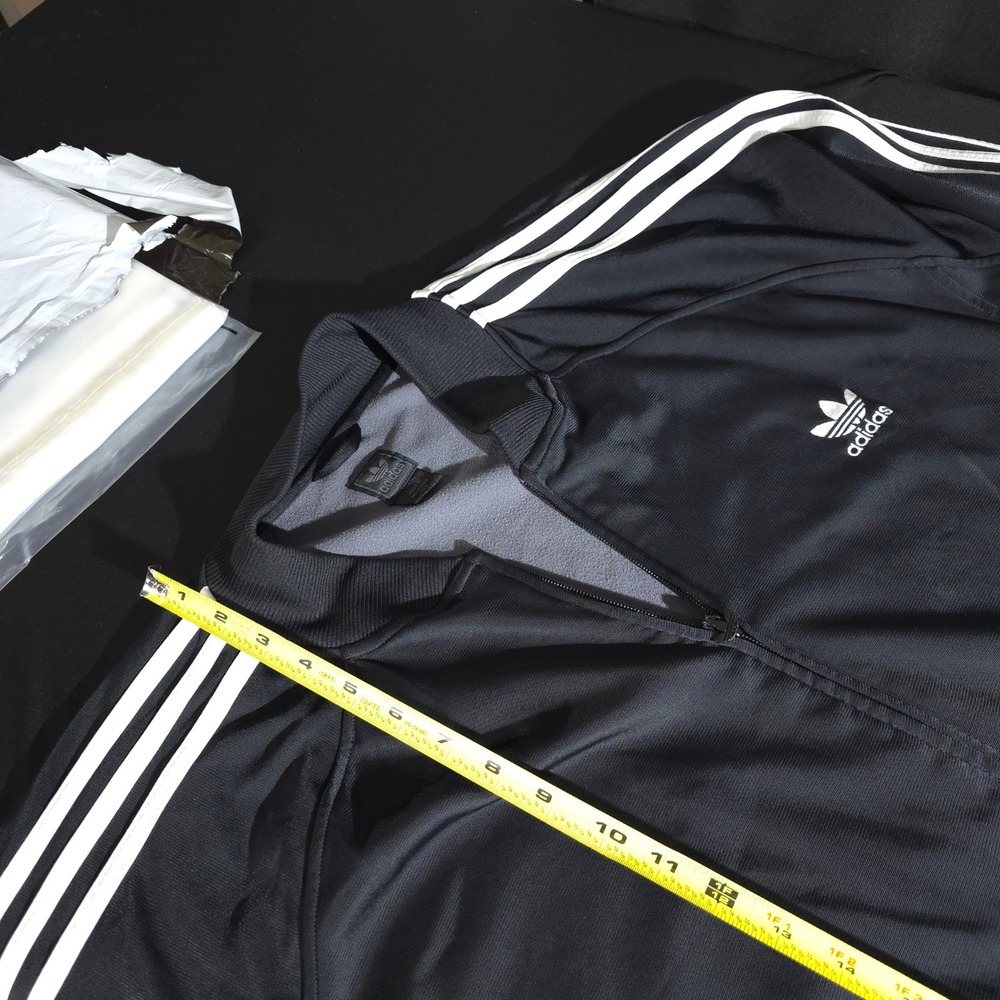 Adidas Originals Track Jacket Mens XLT Black Trefoil 3-Stripe Full Zip AGC 002 - Picture 3 of 14